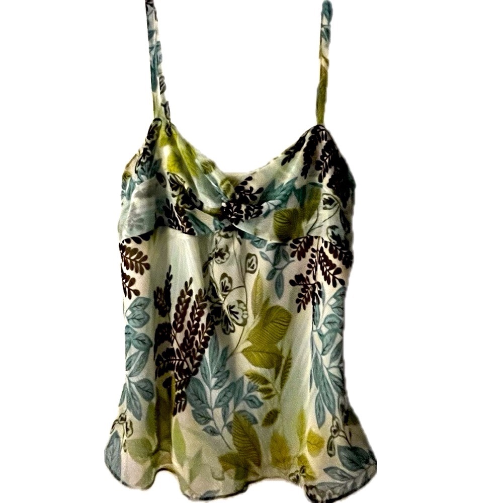 Ann Taylor Flowy Tropical Sleeveless Top - 8P Stay Cool